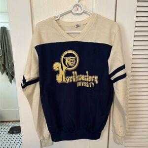Vintage Artex Northwestern University Navy and Cream Sweater